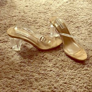 Clear chunk heel Steve Madden heels